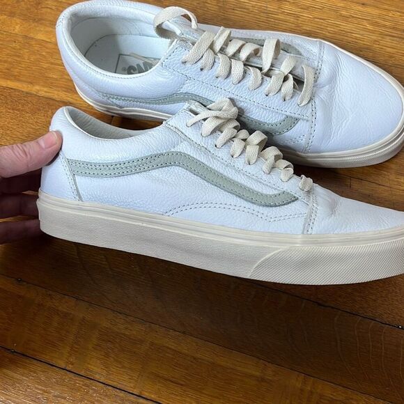 Vans Old Skool sneakers in vintage white with gray pop Size 7.5 Men 9 Women Unis - Picture 7 of 9